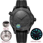 Omega Seamaster 43.5MM Ceramic-made Case Luminous Coating 8806 Movement Rubber Band Watch